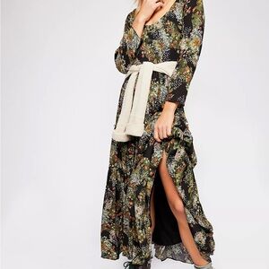Free People Black Floral fall fall in love  Maxi Dress